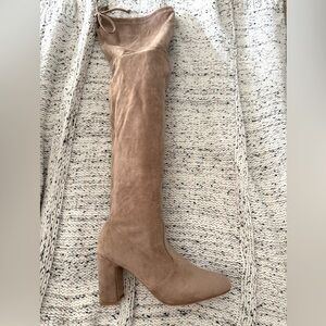 Thigh High Camel Boot - extra stretchy, wide calf friendly!
